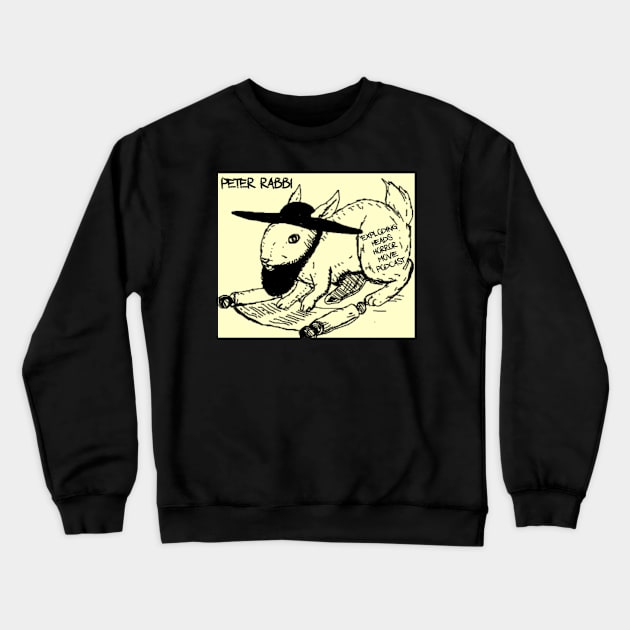 Peter Rabbi Exploding Heads Horror Design Crewneck Sweatshirt by Horrorphilia